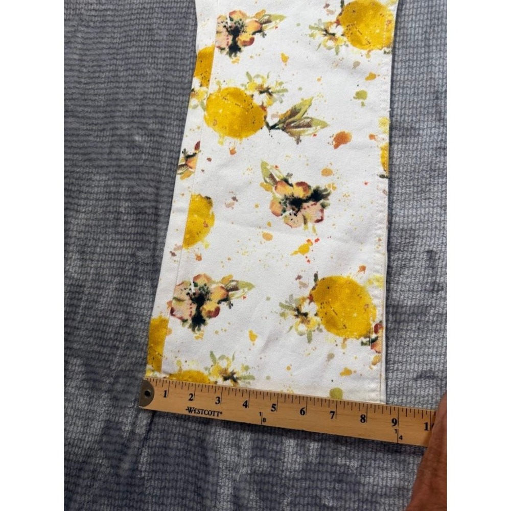 Anthropologie Pilcro The Letterpress Lemon Floral Boot Jeans Womens White 32X27 - Picture 11 of 11